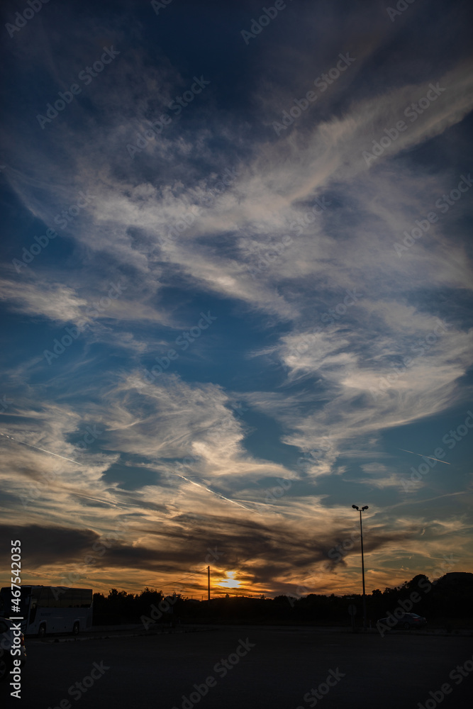 summer sunset over Adriatic coast near Sibenik 