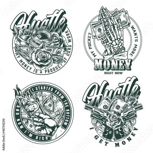Vintage money emblems