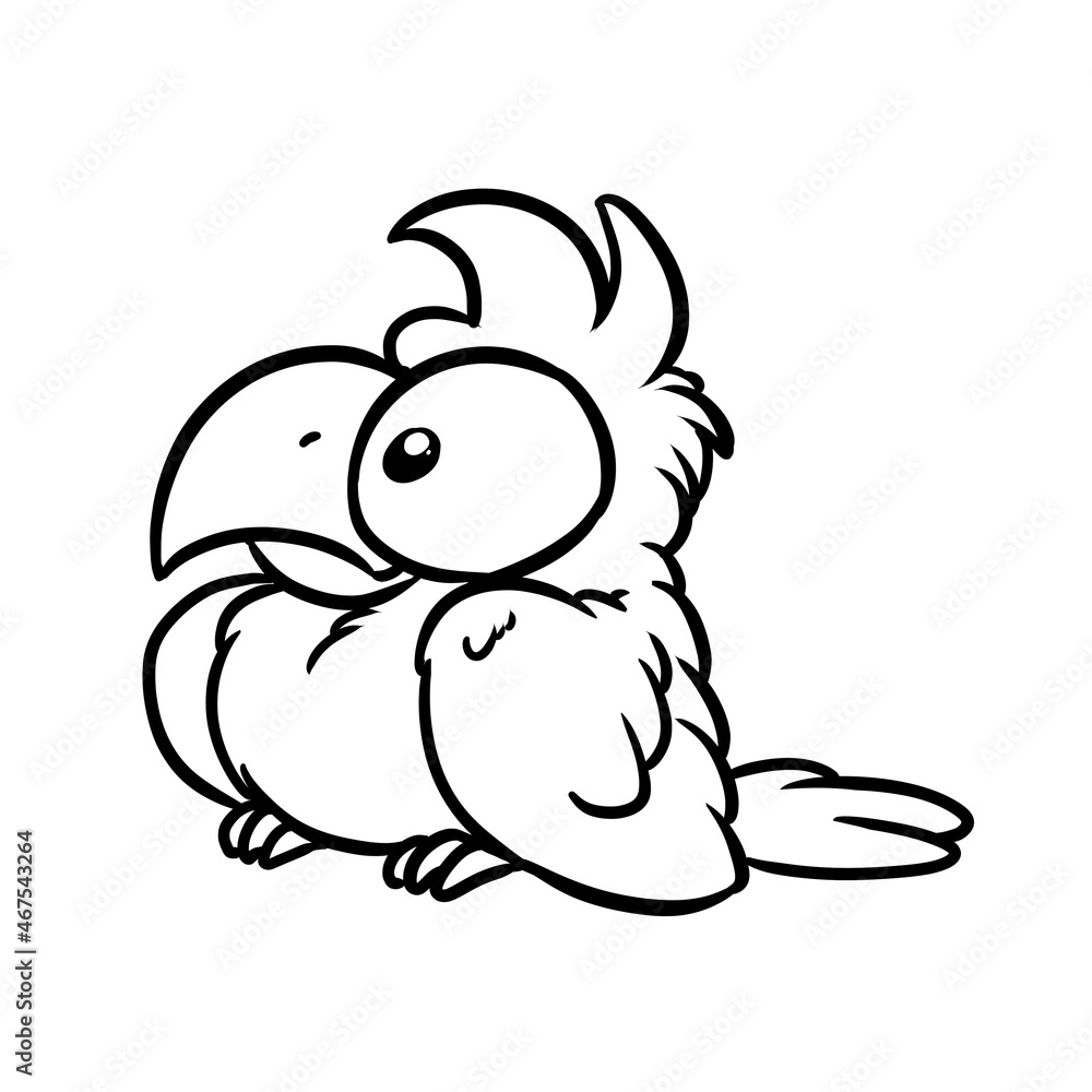 Little parrot bird parody big eyes illustration cartoon coloring Little parrot bird parody big eyes illustration cartoon coloring