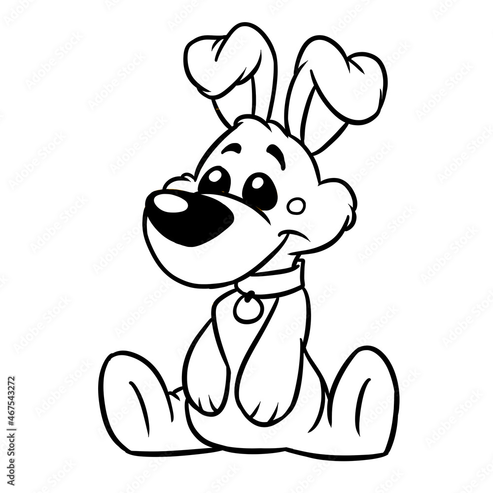 toy dog sitting illustration cartoon coloring toy dog sitting illustration cartoon coloring