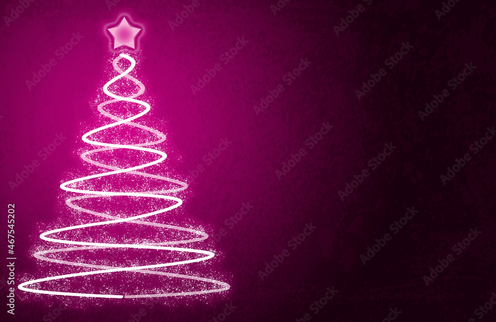 Fondo rosa con árbol de navidad iluminado. Fondo rosa con árbol de navidad iluminado.