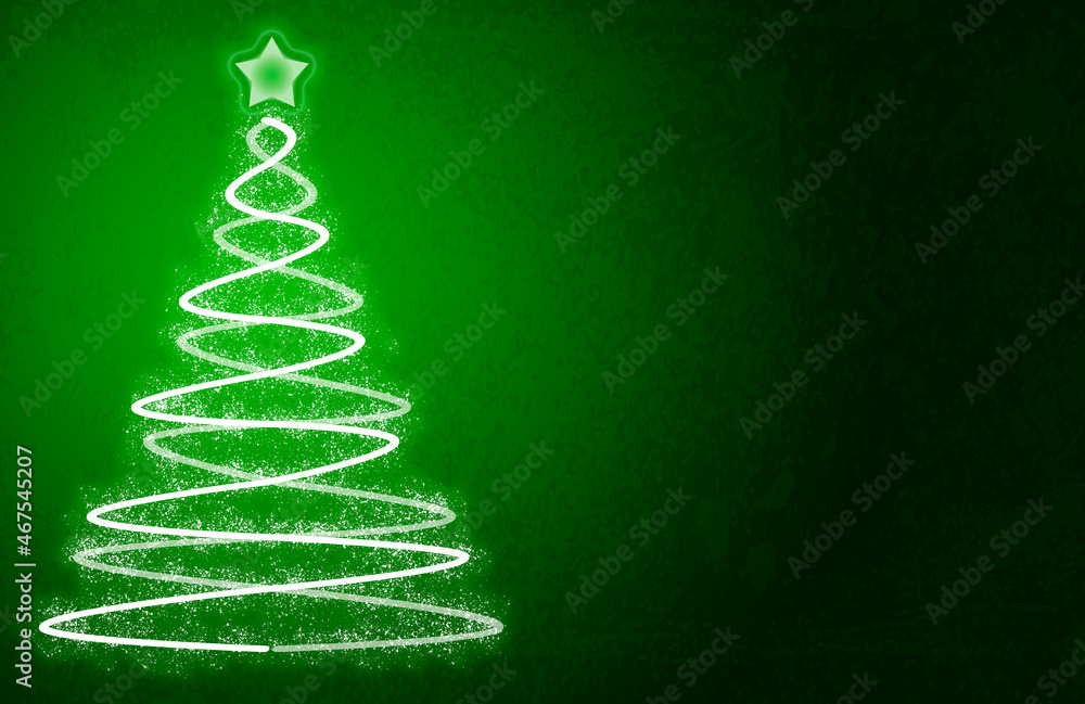 Fondo verde con árbol de navidad iluminado. Fondo verde con árbol de navidad iluminado.