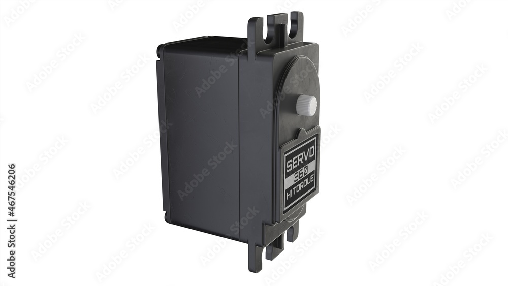 3D illustration of Servo motor isolated on white 3D illustration of Servo motor isolated on white