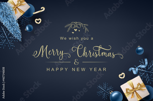 Merry Christmas and Happy New Year banner