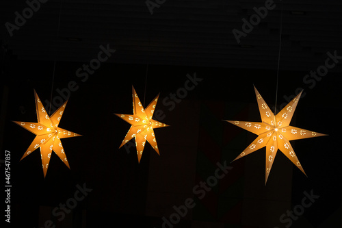 The light star shape decoration of the wedding