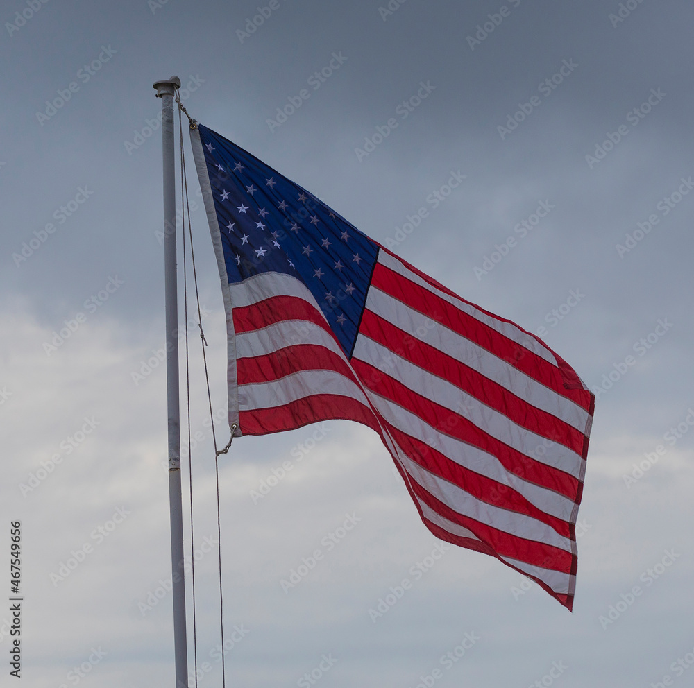 American flag on a pole