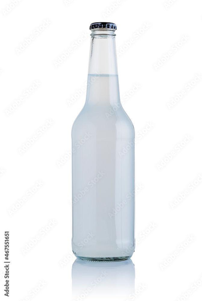Glass bottle with opaque drink Glass bottle with opaque drink