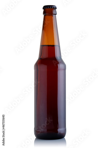 Dark brown glass beer bottle © Олег 