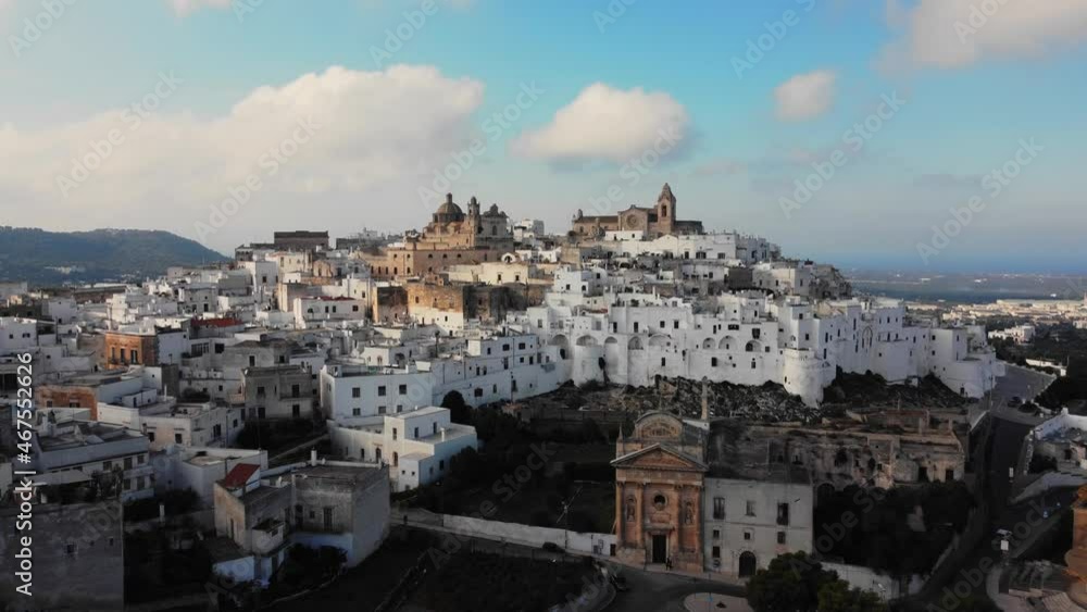 Aerial view over Ostuni in Italy also called the white city - travel photography Aerial view over Ostuni in Italy also called the white city - travel photography