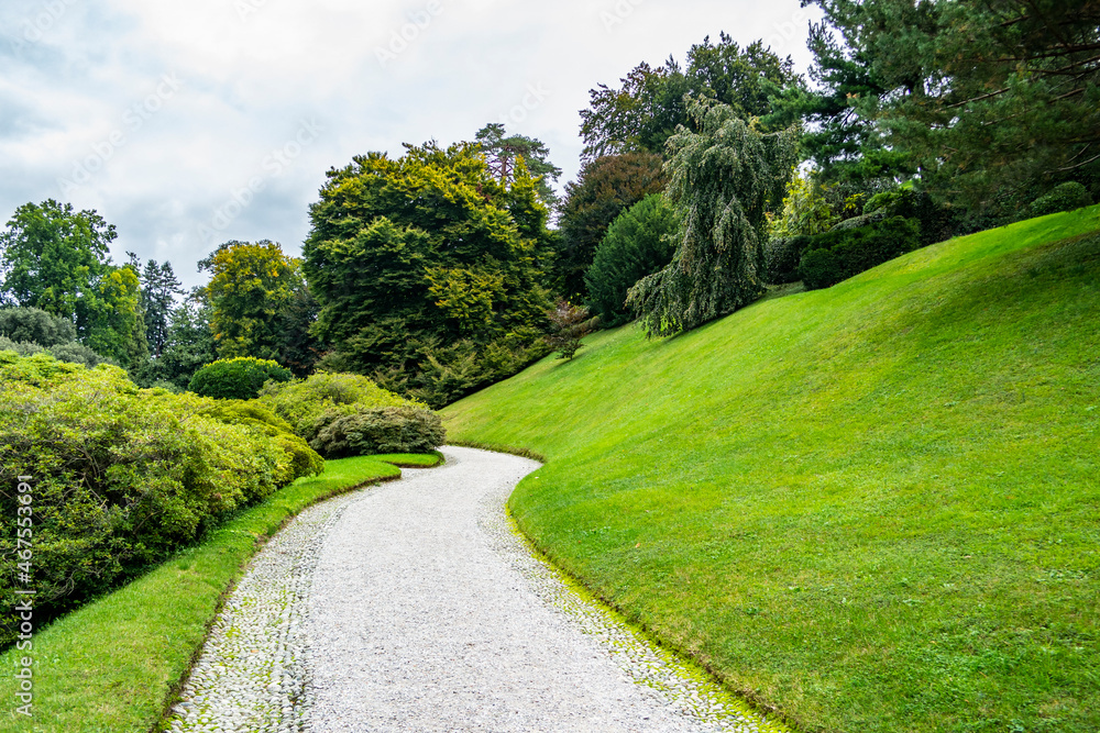 Fototapeta premium View of the gardens of Villa Melzi in Bellagio, Lake Como, Lombardy - Italy