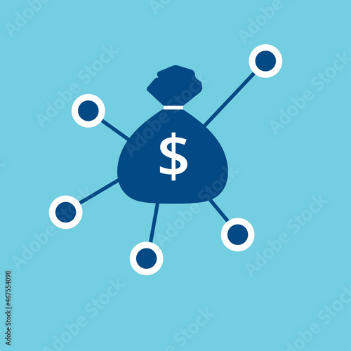 Revenue streams icon. Money sources vector illustration. Income clipart