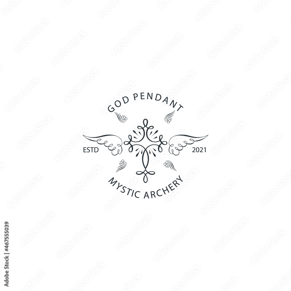 a mystical god pendant template or banner with a design style that provides a classic atmosphere and space with additional elements of decoration that tend to be antique. a mystical god pendant template or banner with a design style that provides a classic atmosphere and space with additional elements of decoration that tend to be antique.