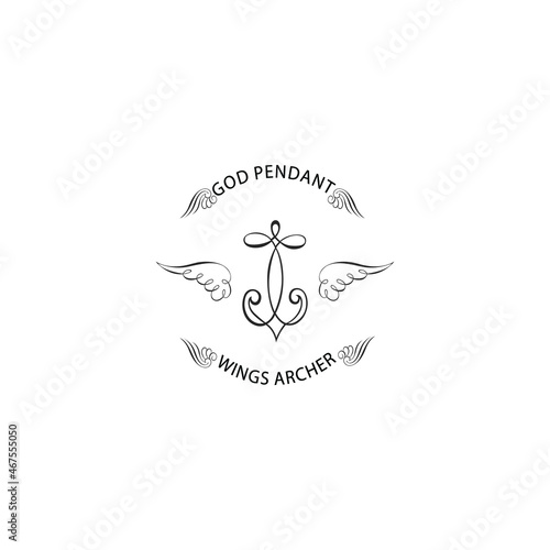 a mystical god pendant template or banner with a design style that provides a classic atmosphere and space with additional elements of decoration that tend to be antique. © Muhammad