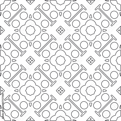 floral pattern background.Repeating geometric pattern from striped elements.   Black and white pattern.