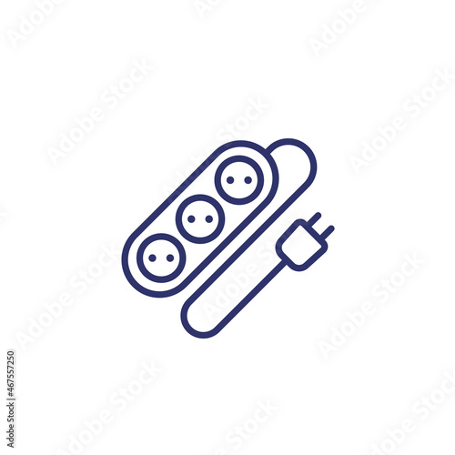 power strip line icon on white