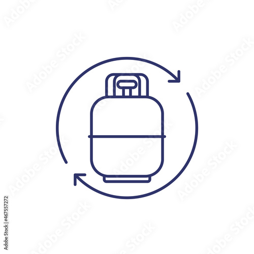replace gas cylinder, LPG tank line icon
