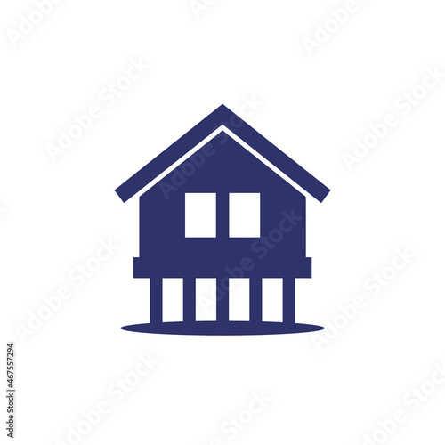 Stilt house icon on white