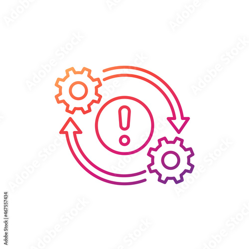 error in process, operations line icon