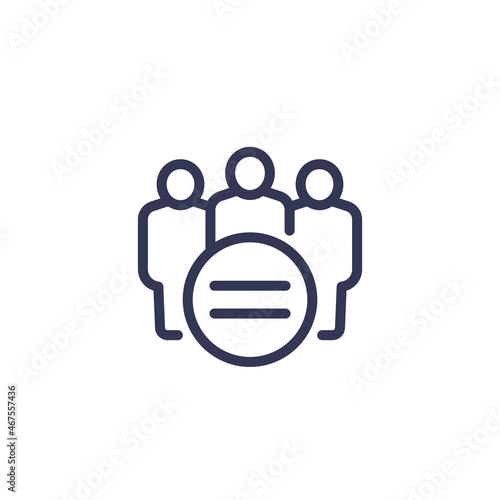 social equality icon, line vector