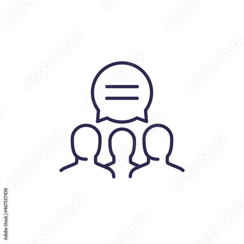 social equality line icon on white