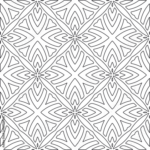  floral pattern background.Repeating geometric pattern from striped elements. Black and white pattern.