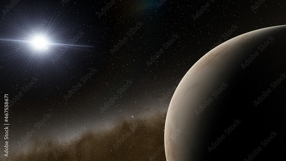 3d illustration deep outer space with planets and stars