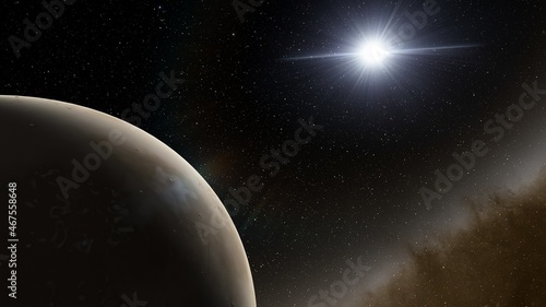 3d illustration deep outer space with planets and stars