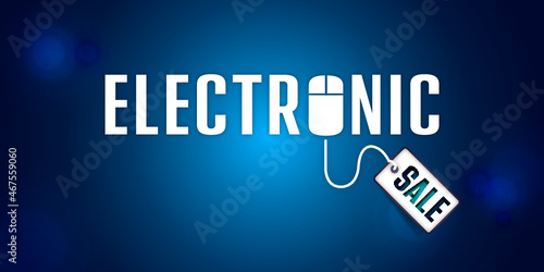 electronic sale illustration blue off text