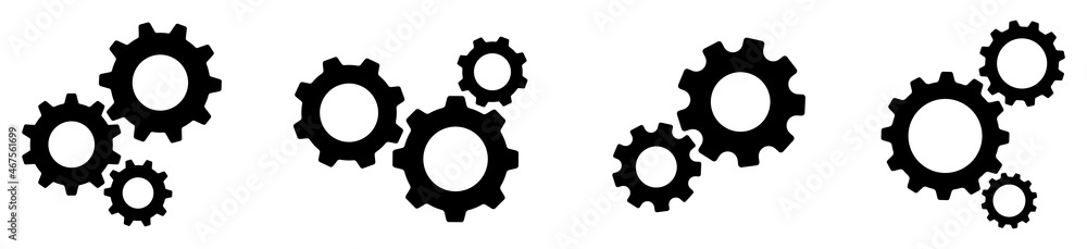 Setting gears icon. Cogwheel collection in different shape. Gear wheel isolated on white background. Vector illustration Setting gears icon. Cogwheel collection in different shape. Gear wheel isolated on white background. Vector illustration
