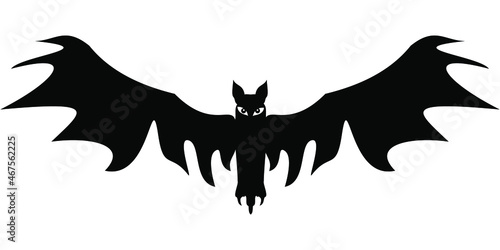 An abstract illustration of a bat in black for halloween 