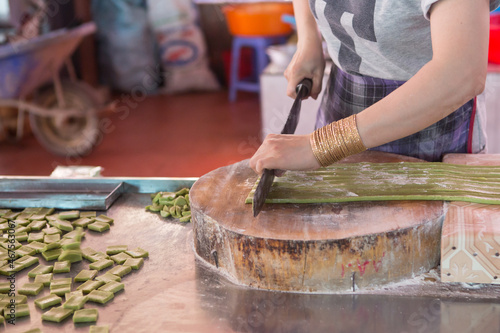 Ben Tre, Vietnam. Coconut Candy Making in Ben Tre, Con Phung, Phoenix Islet photo