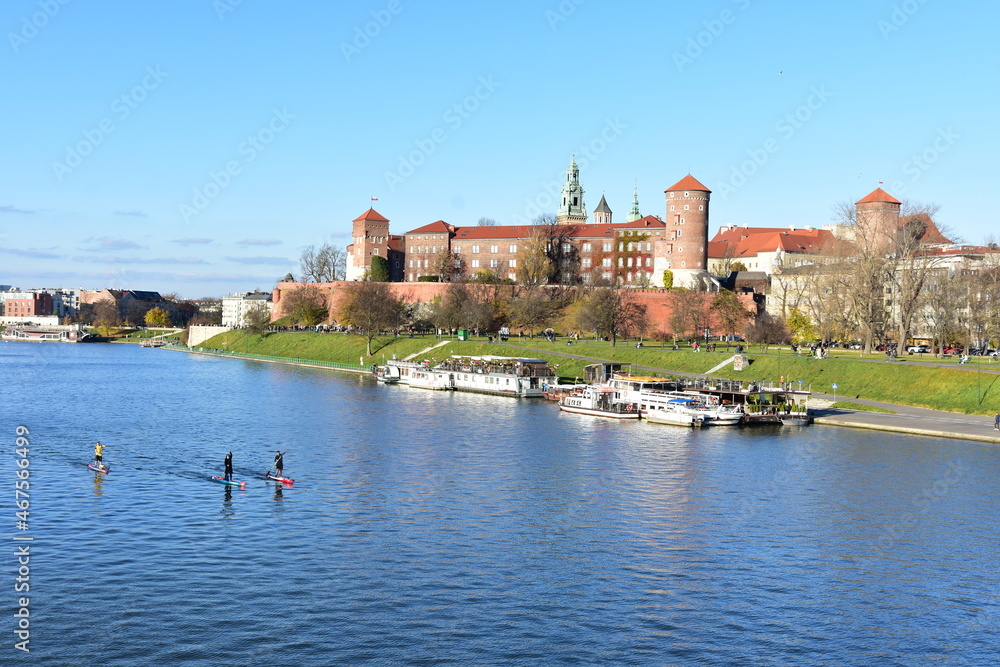 Wawel castle, monuments, city in Poland, UNESCO site, Krakow, historic old town,