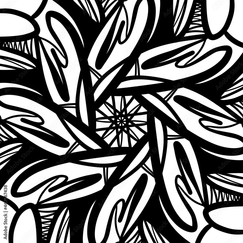 Modern mandalas, thick black line, texture Modern mandalas, thick black line, texture