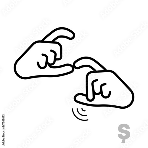 Letter Ş Universal and handicapped hand alphabet letter. Simple clear linear letter Ş, hand language. Learning the alphabet, non-verbal deaf-mute communication, expressive gestures vector.