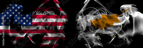 Wallpaper Mural United States of America vs Cyprus, Cypriot smoke flags placed side by side Torontodigital.ca