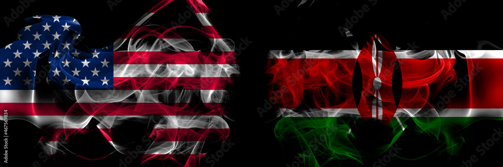 custom made wallpaper toronto digitalUnited States of America vs Kenya, Kenyan smoke flags placed side by side