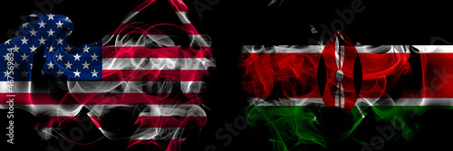 Wallpaper Mural United States of America vs Kenya, Kenyan smoke flags placed side by side Torontodigital.ca