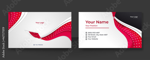 Business black red card design with elegant pattern. Modern business card template with corporate business concept. Creative and Clean Business Card Template. Vector illustration