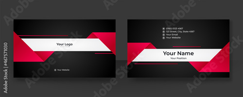 Business black red card design with elegant pattern. Modern business card template with corporate business concept. Creative and Clean Business Card Template. Vector illustration