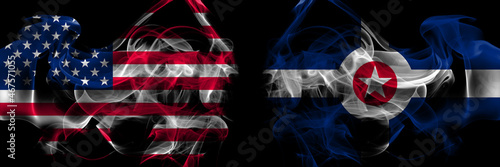 Wallpaper Mural United States of America vs United States of America, America, US, USA, American, Indianapolis, Indiana smoke flags placed side by side Torontodigital.ca