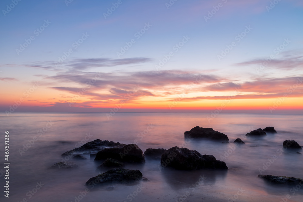 sunset over the sea