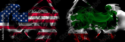 Wallpaper Mural United States of America vs United States of America, America, US, USA, American, Woodland, California smoke flags placed side by side Torontodigital.ca