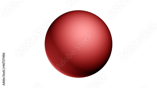 Red sphere isolated on white background. 3d illustration.