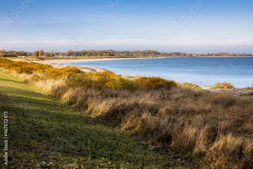 Küstenlinie der Ostsee bei Maasholm-Bad in der Nähe der Schlei / Schleimündung im Oktober 2021