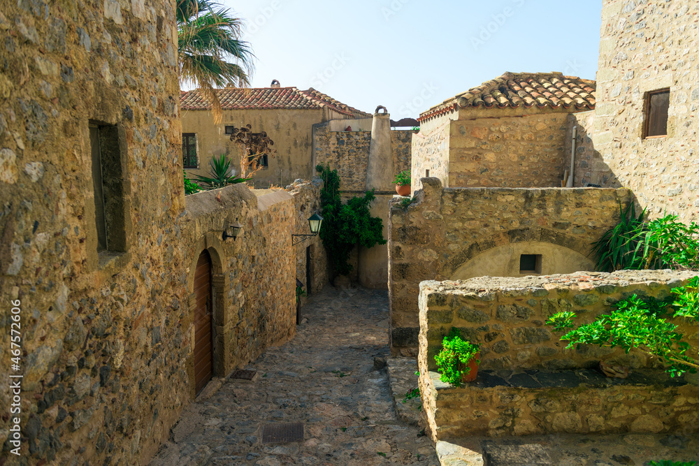 Cityscape at Monemvasia, architecture detail, Peloponnese, Greece Cityscape at Monemvasia, architecture detail, Peloponnese, Greece