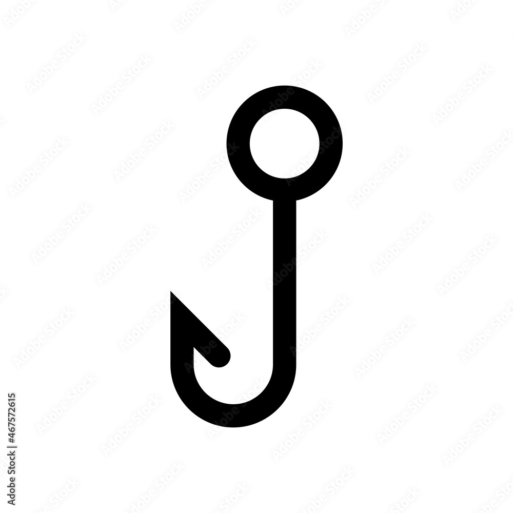 fishing hook icon, fish vector, hook illustration fishing hook icon, fish vector, hook illustration