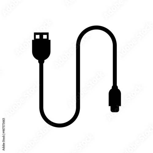 usb cable icon, cable vector, usb illustration