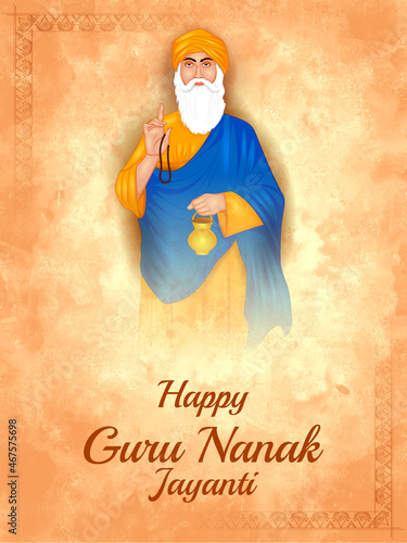 Happy Gurpurab, Guru Nanak Jayanti festival of Sikh celebration background
