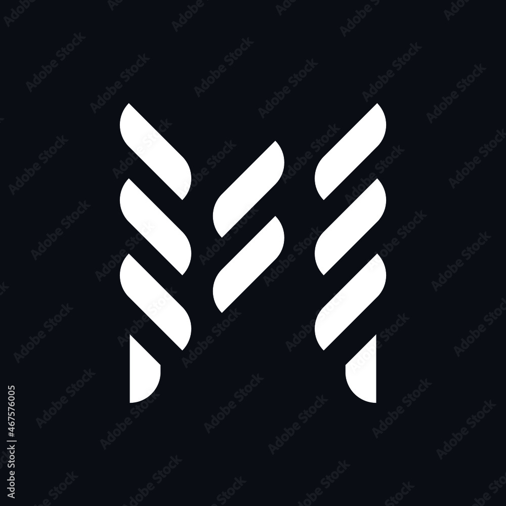 abstract letter M logo design concept template isolated on dark background abstract letter M logo design concept template isolated on dark background