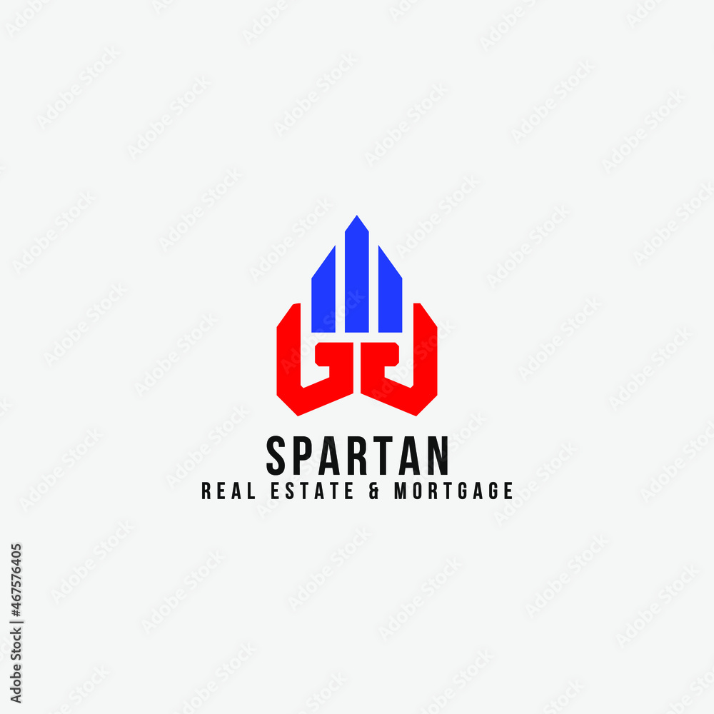 spartan real estate and mortgage logo vector design template with modern, unique and bold styles.  